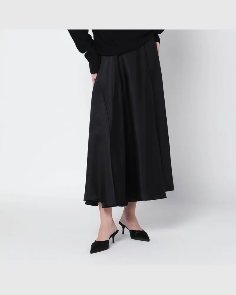 Anine Bing Schwarzer Christina-Midirock aus Seidenmix Black