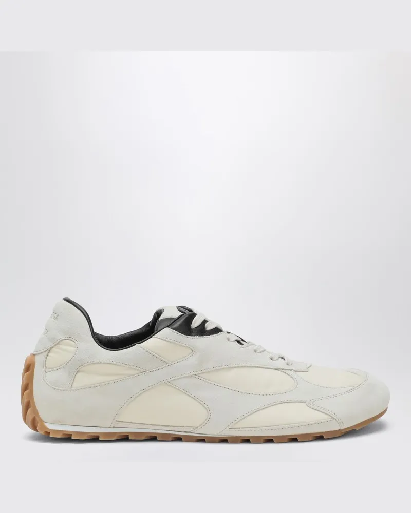 Bottega Veneta Orbit Flash-Sneaker Sea Salt/Black aus Wildleder Weiß