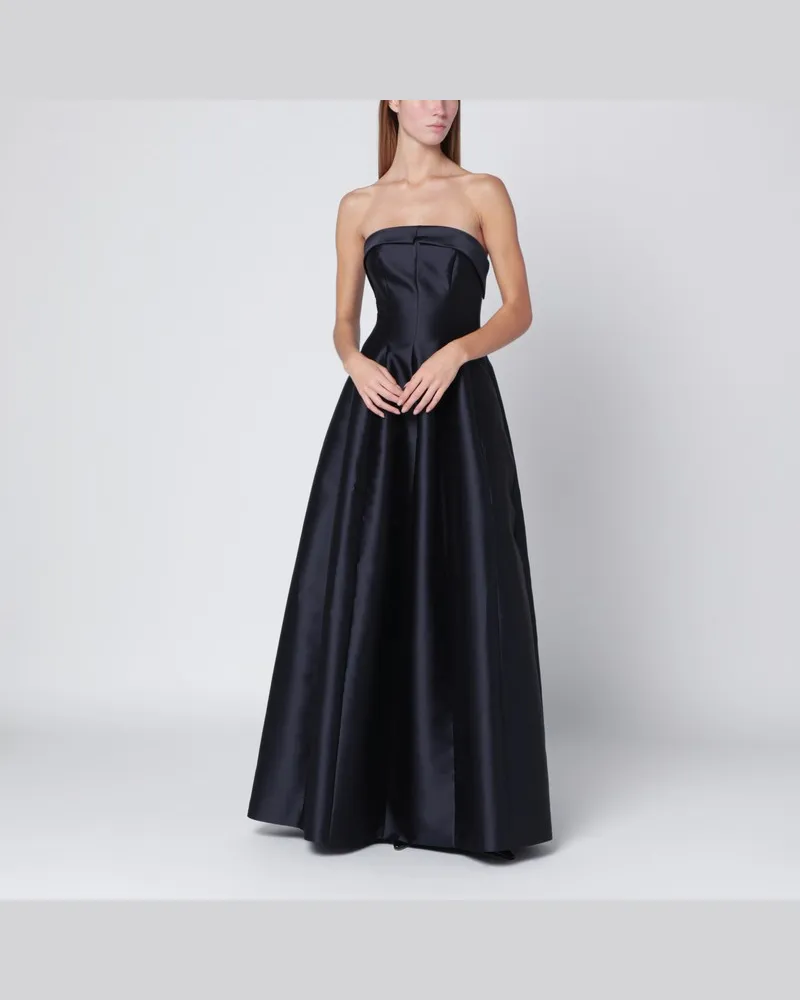 Alberta Ferretti Blaues Abendkleid aus Seiden-Mikado-Mix Blau