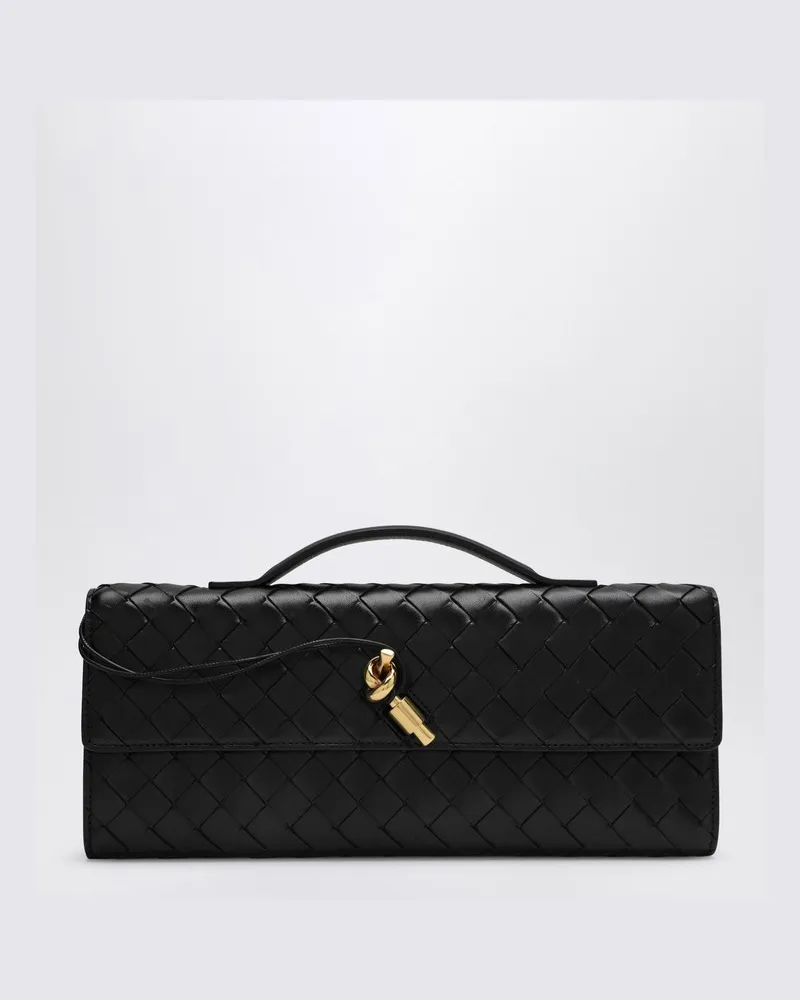 Bottega Veneta Schwarze Clutch Andiamo mit Griff Schwarz