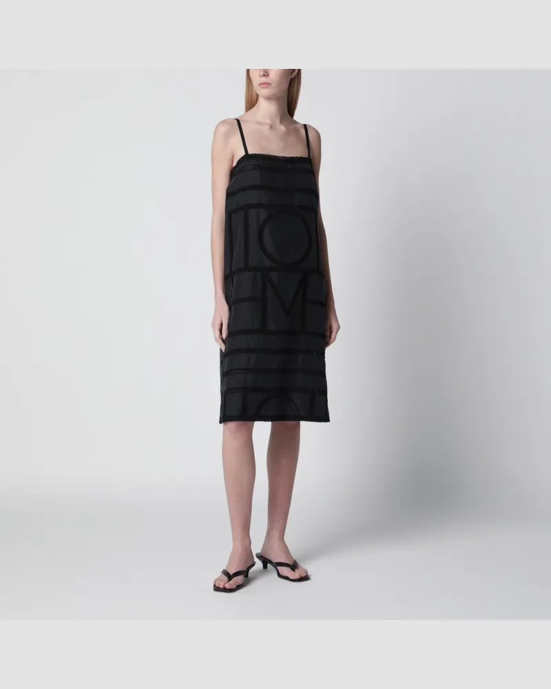 Totême Monogram-Kleid aus Seide in Schwarz Black