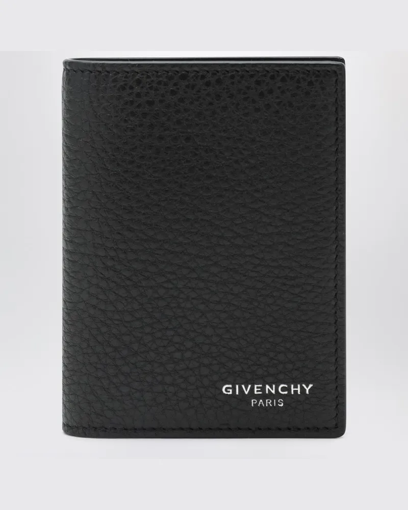 Givenchy Kartenetui aus schwarzem Vollnarbenleder 
