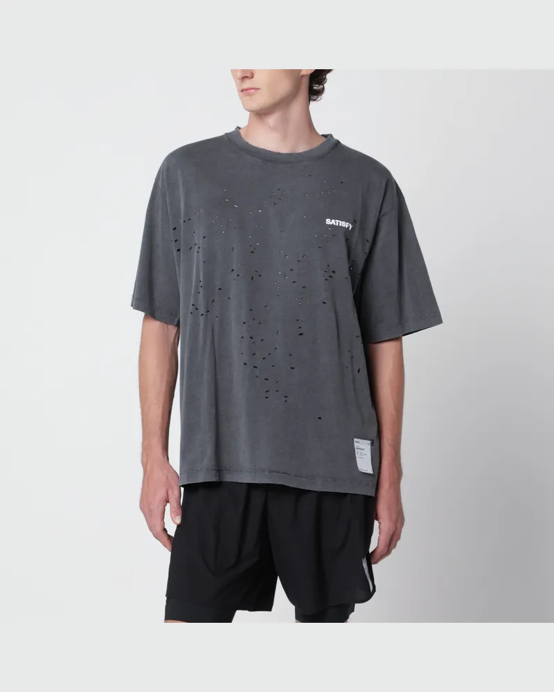 Satisfy Aged Black MothTech T-shirt in cotton Black
