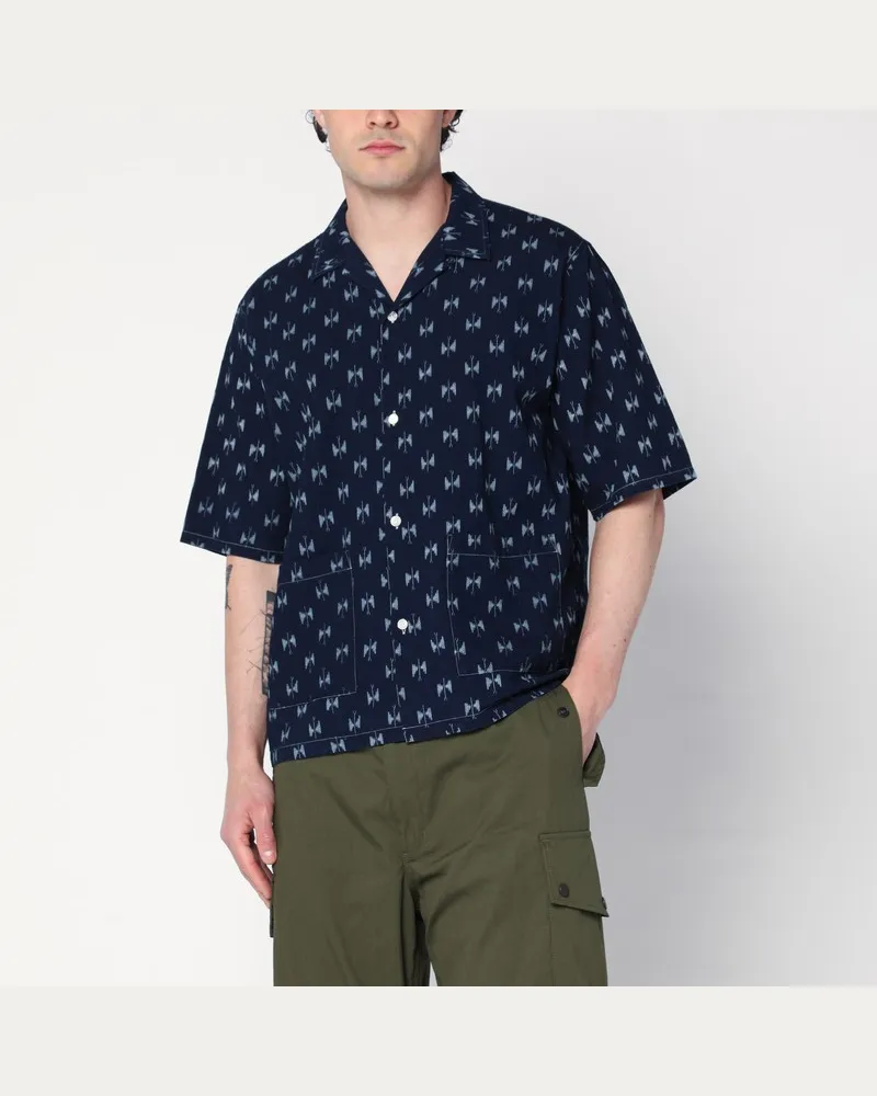 NEEDLES Blaue Denim-Hemd mit Fliegen Blau