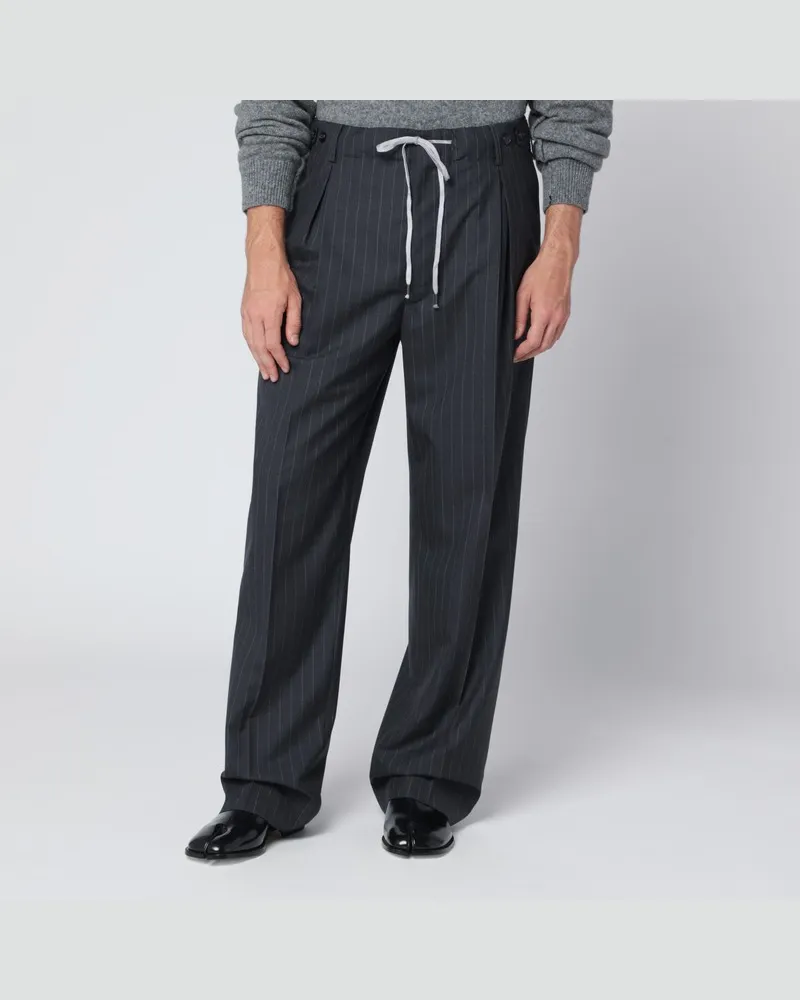 Maison Margiela Graue Nadelstreifenhose aus Wolle Grau