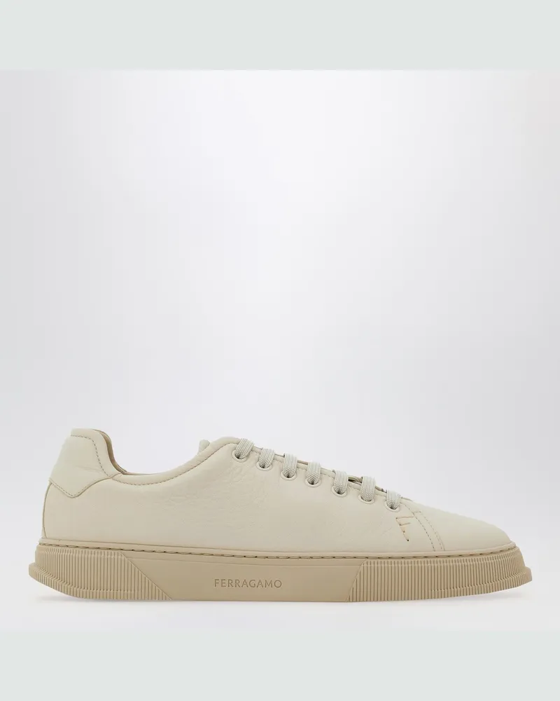 Ferragamo Sneaker aus Leder in Mascarpone-Farbe Brown