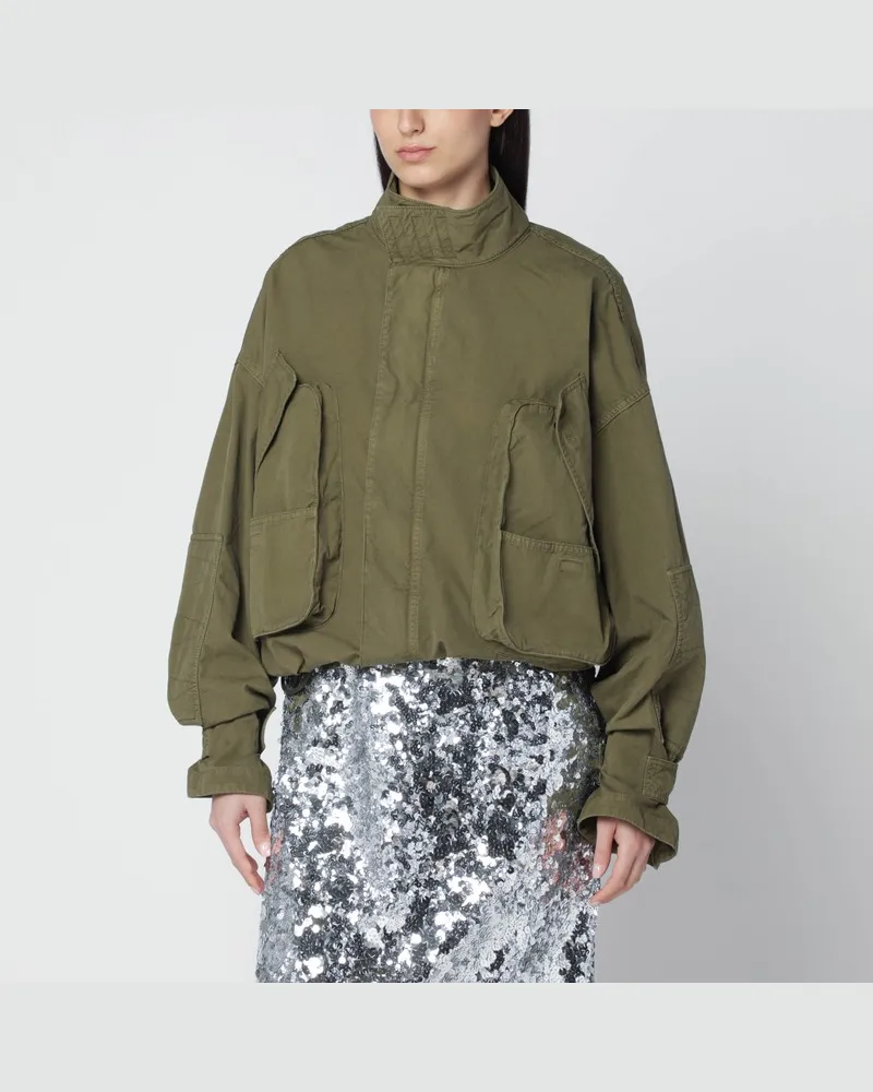 ATTICO Militärgrüne Cargo-Jacke aus Baumwolle Grün