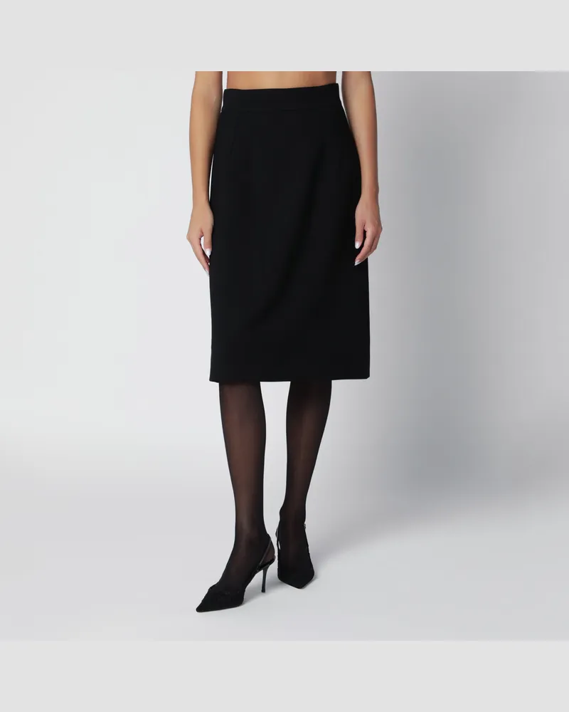 Dolce & Gabbana Schwarzer Rock aus Schurwolle Black