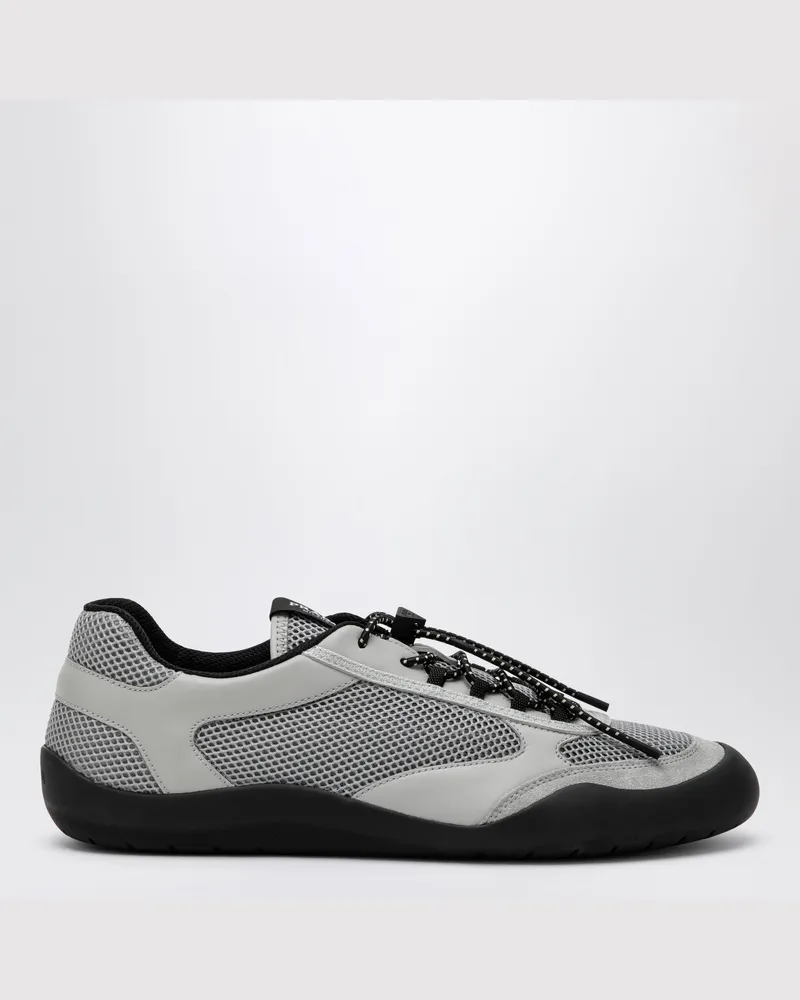 Prada Graue Speedrock Sneakers aus Leder und Mesh-Gewebe Grey