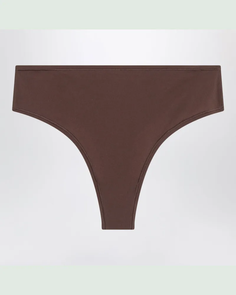 SKIMS Cocoabrauner String aus Stretch-Material Brown