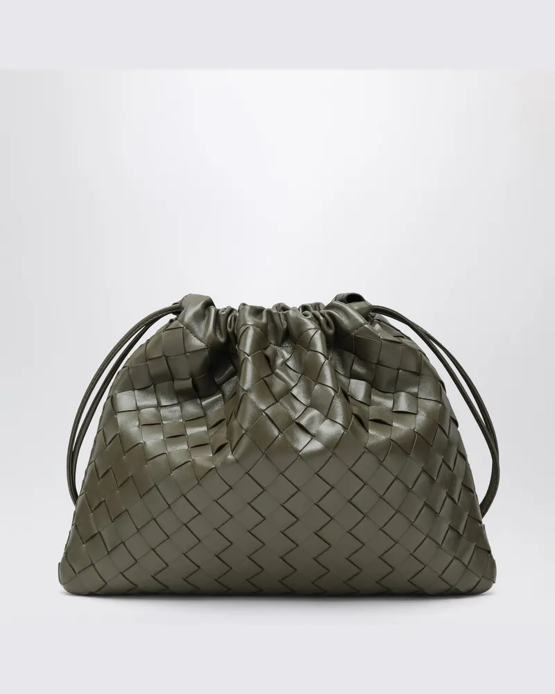 Bottega Veneta Mittlere Staubbeutel Cypress aus geflochtenem Leder Grün