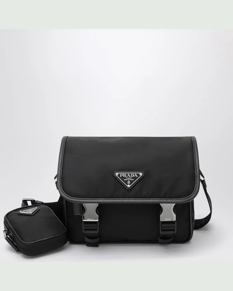 Prada Schwarze Umhängetasche aus Re-Nylon Black