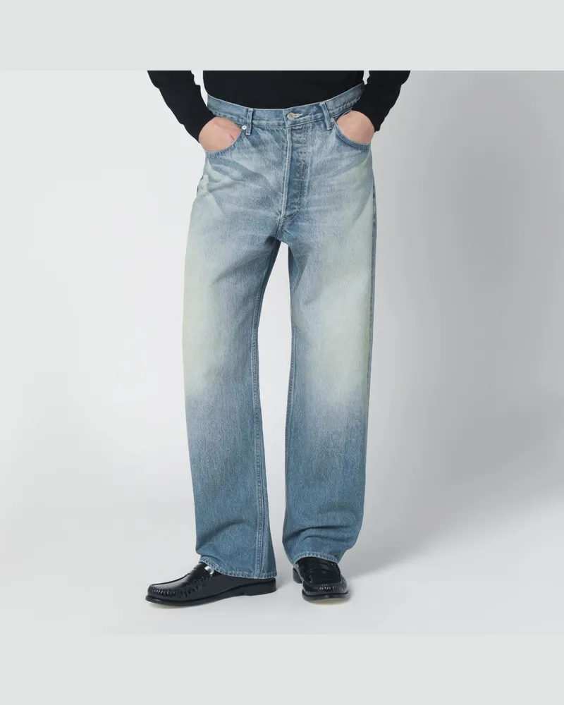 AURALEE Blaue Jeans mit Ausbleicheffekt 