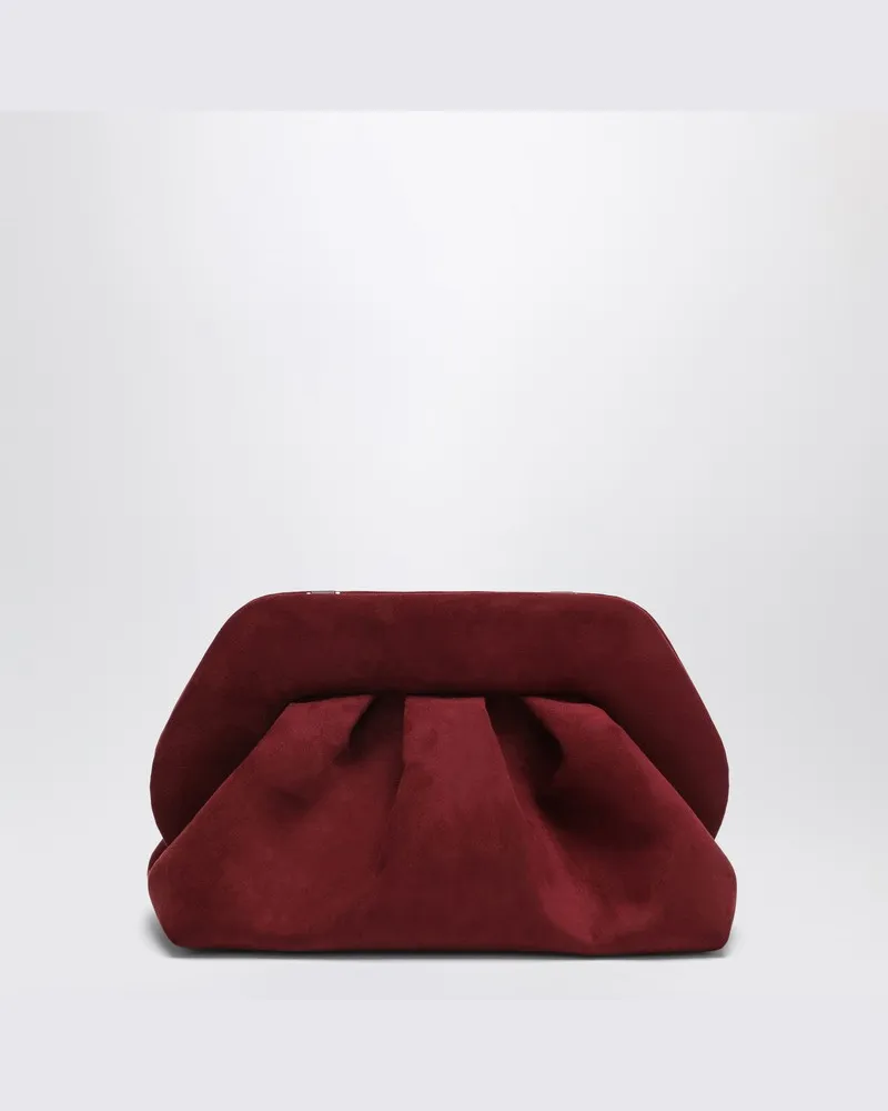 THEMOIRÈ Tia Clutch in Pflaumenfarbe mit Wildlederoptik Burgunderrot