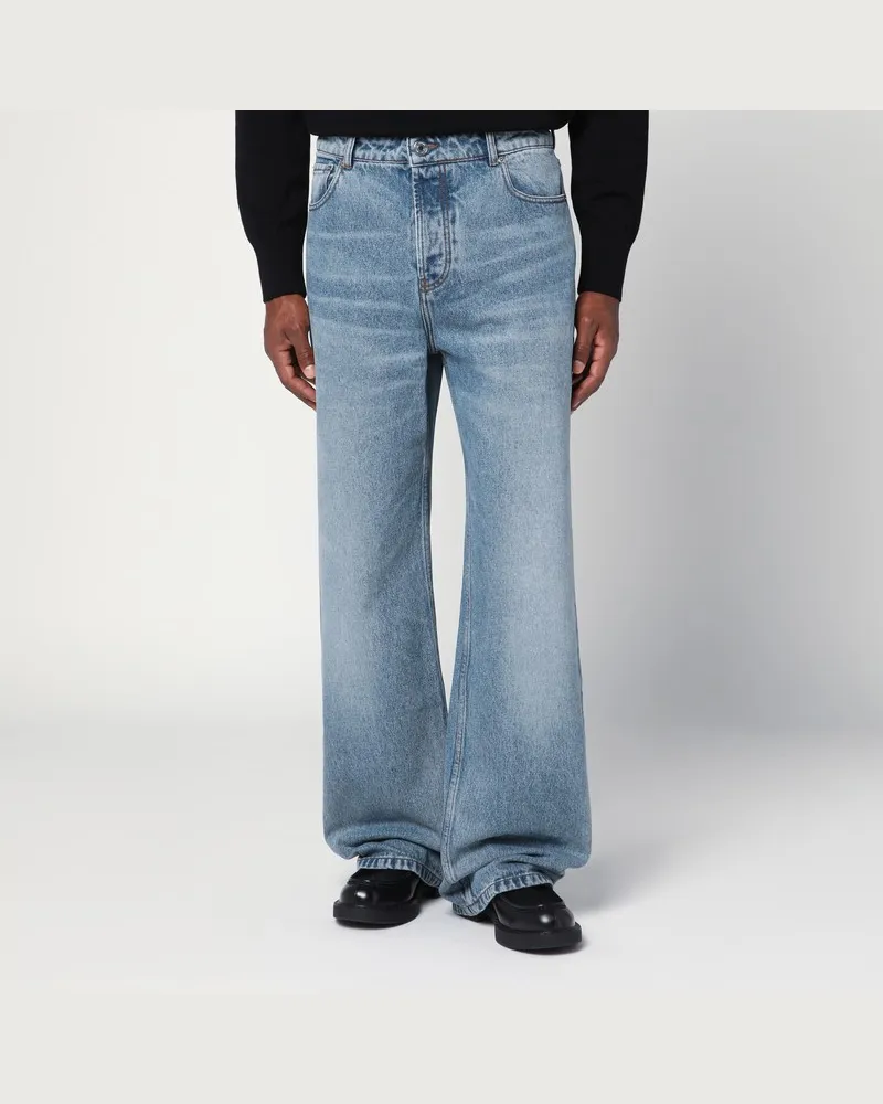 AMI Paris Weite Jeans aus ausgewaschenem Denim Hellblau