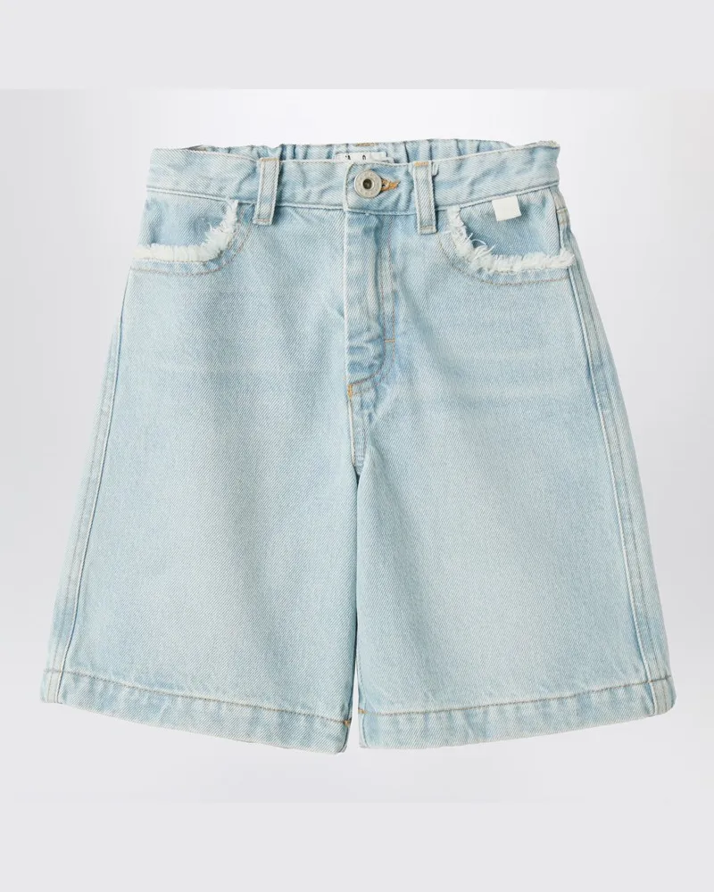 Il Gufo Hellblaue Denim-Bermuda Hellblau