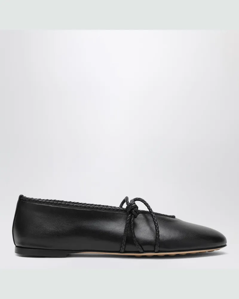Bottega Veneta Schwarze Rosa Mary-Jane Ballerinas Black