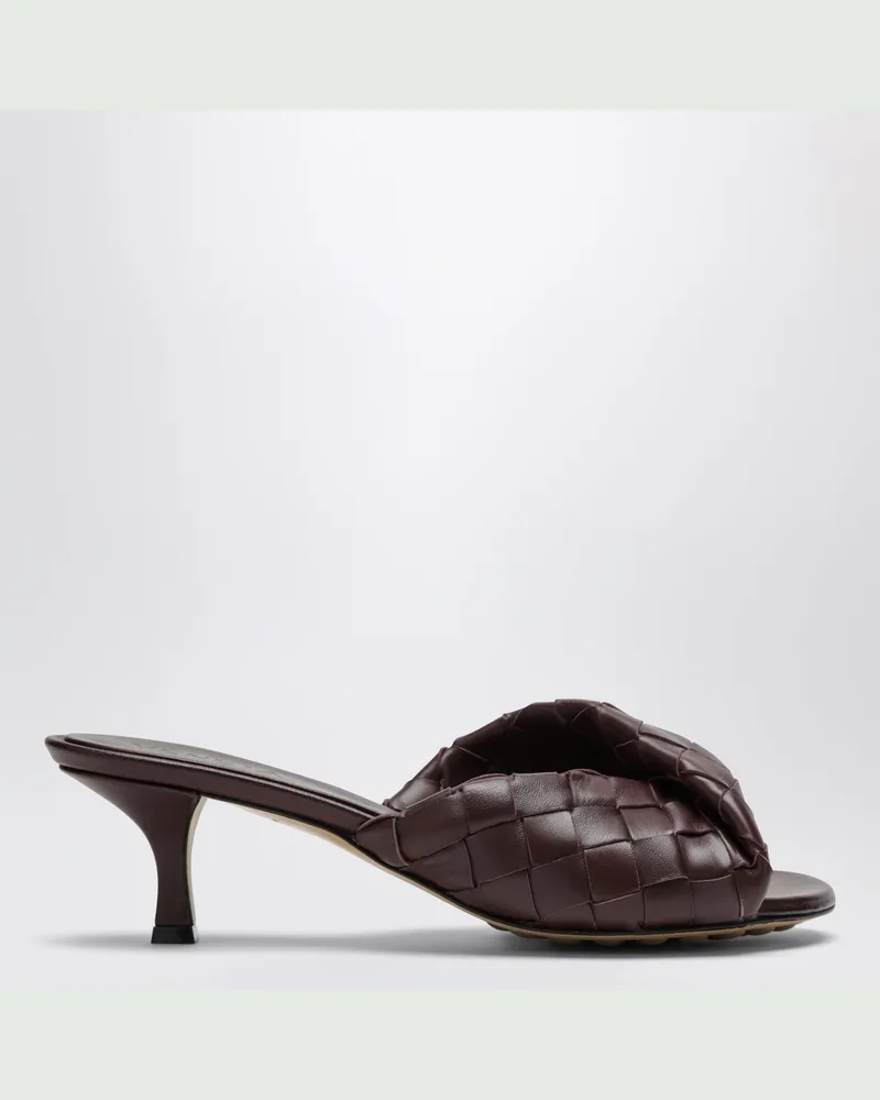 Bottega Veneta Mule Blink Sandalen aus Intrecciato in dunklem Mahagoni Brown