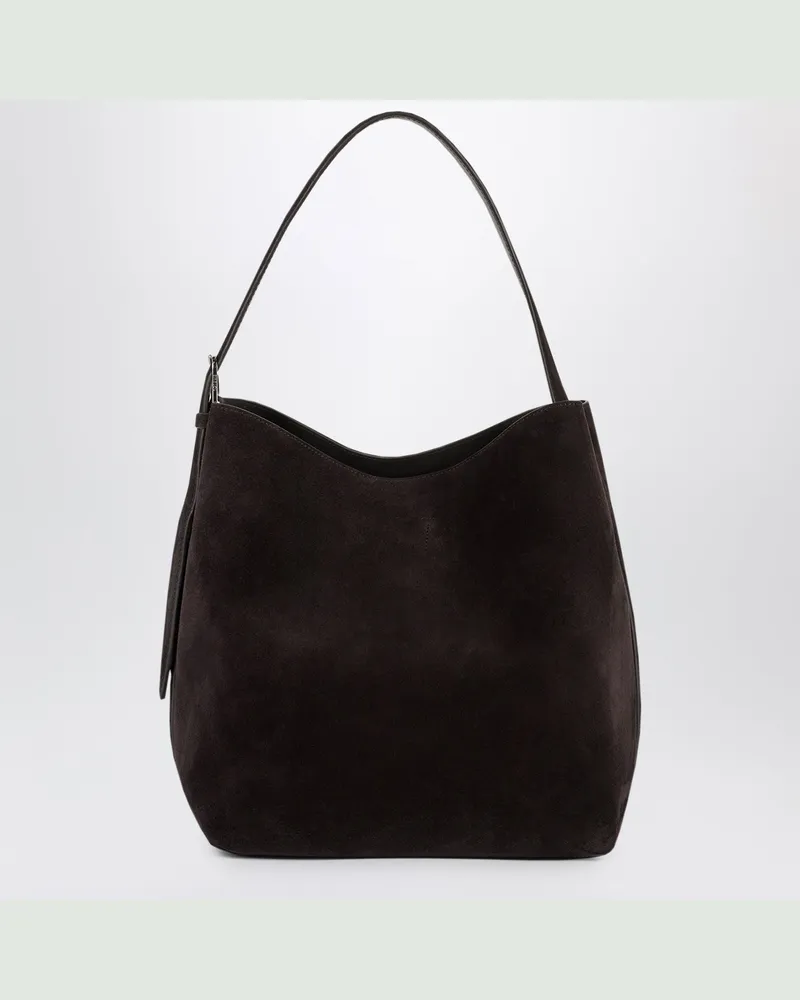 Totême Espressofarbene Wildleder-Tragetasche (mittelgroß Brown