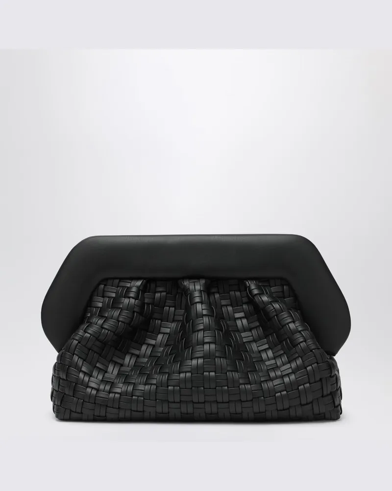 THEMOIRÈ Schwarze gewebte Bios-Clutch-Tasche Schwarz