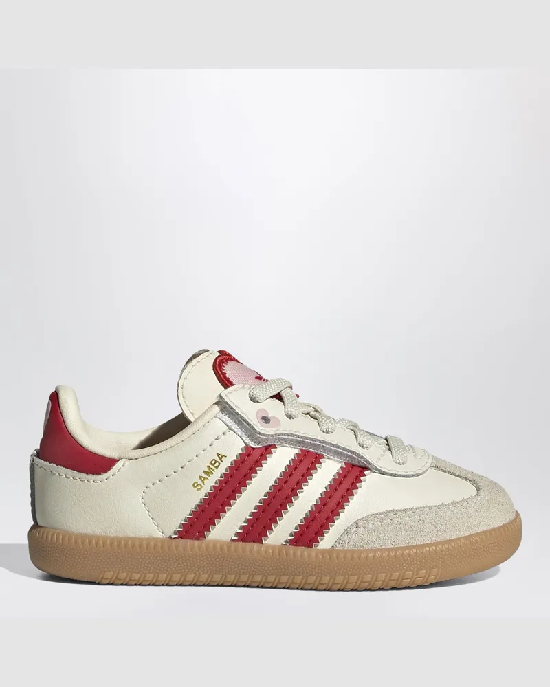adidas Sneaker Samba Cream White/Better Scarlet/Gum mit elastischen Schnürsenkeln Beige