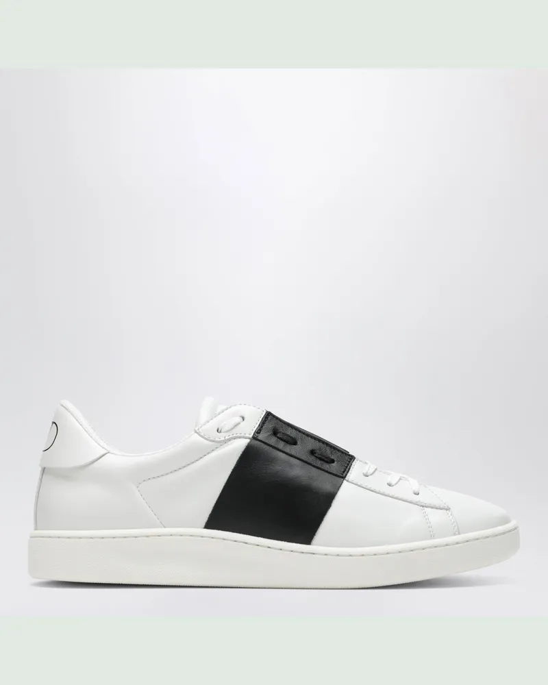 Valentino Garavani Sneaker Open Royco aus Nappakalbsleder in Weiß/Schwarz White