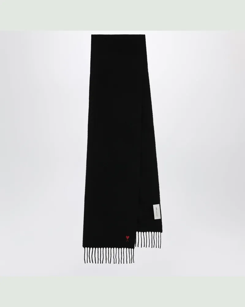 AMI Paris Schwarzer Ami de Coeur Wollschal Black