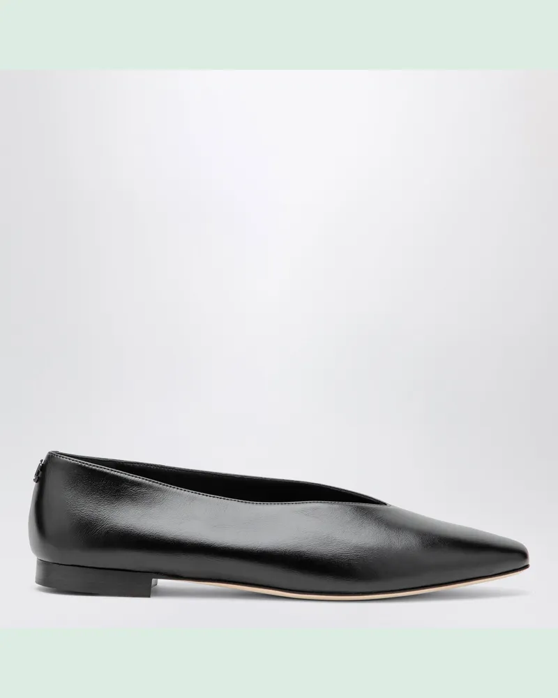 Jimmy Choo Margot Ballerinas aus schwarzem Leder Black