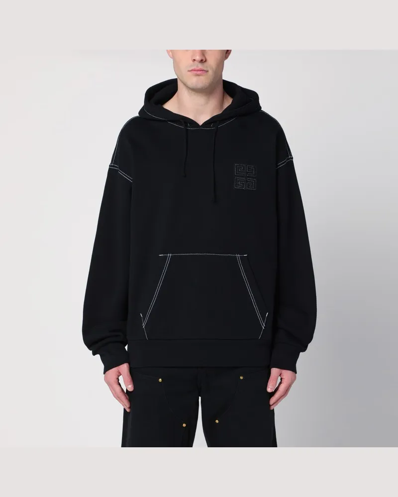 Givenchy Schwarzer Hoodie 4G aus Baumwolle Schwarz