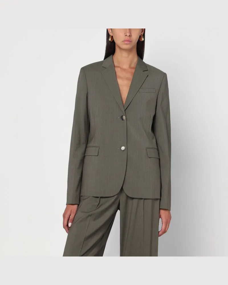 Loewe Khakifarbene Jacke mit Schlitz am Rücken Grün