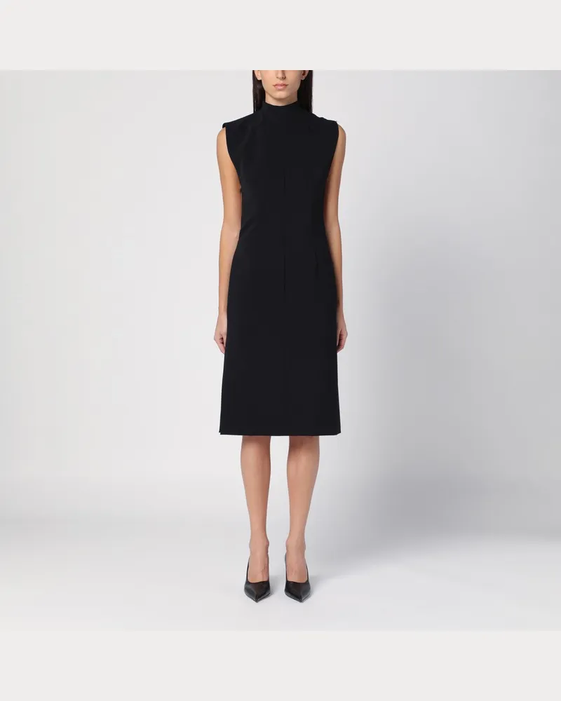 SPORTMAX Schwarzes ärmelloses Kleid aus Wollgemisch Schwarz