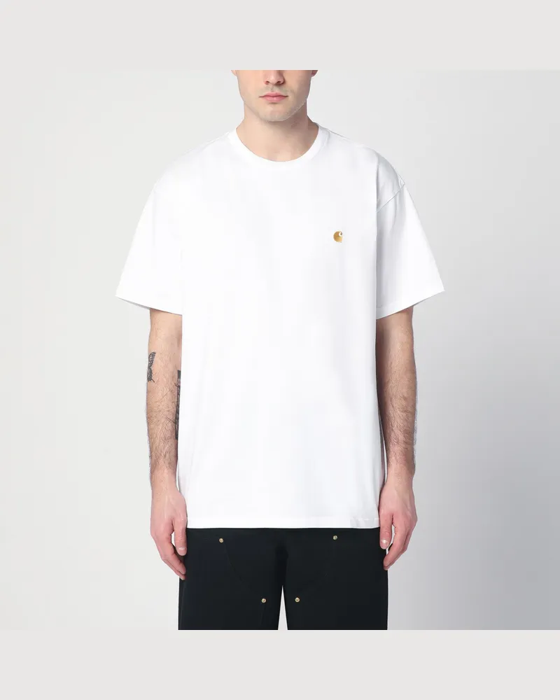 Carhartt WIP Weißes S/S Chase T-Shirt aus Baumwolle 