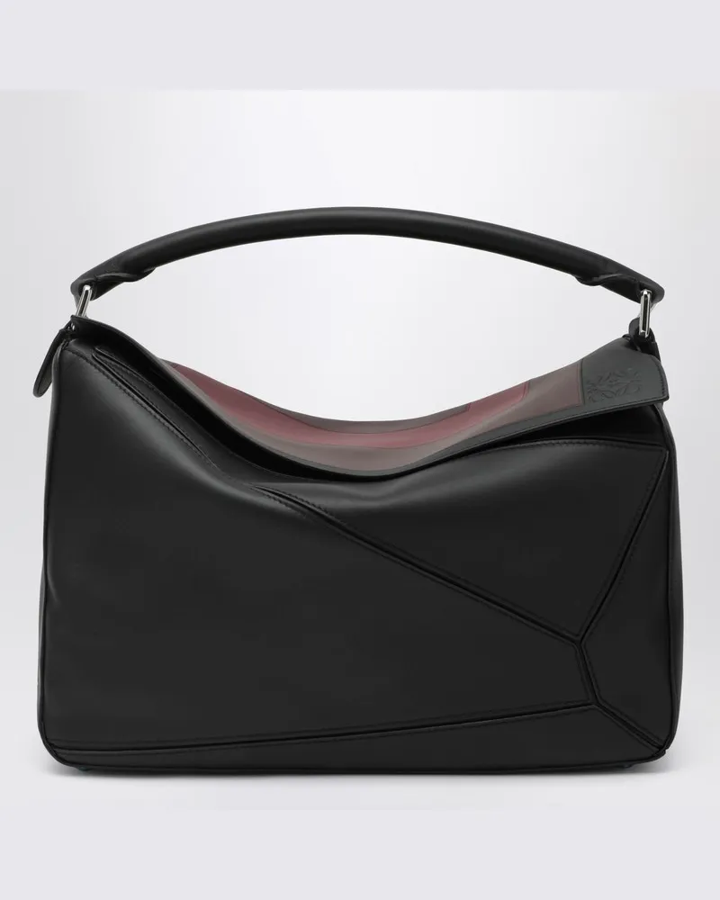 Loewe Große Puzzle Tasche Schwarz/Burgunder Schwarz