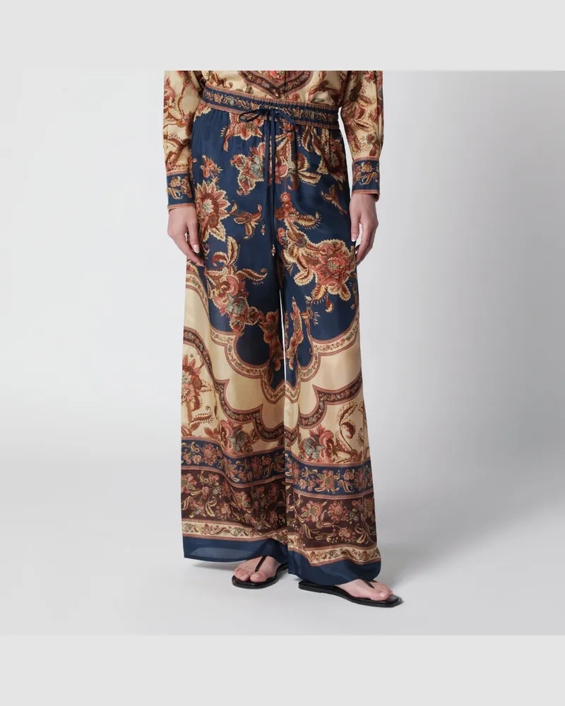 Zimmermann Aster Hose in Navy Jacobean Multicolor
