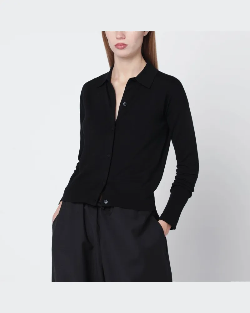 Max Mara Schwarzer Wollmix-Cardigan Schwarz