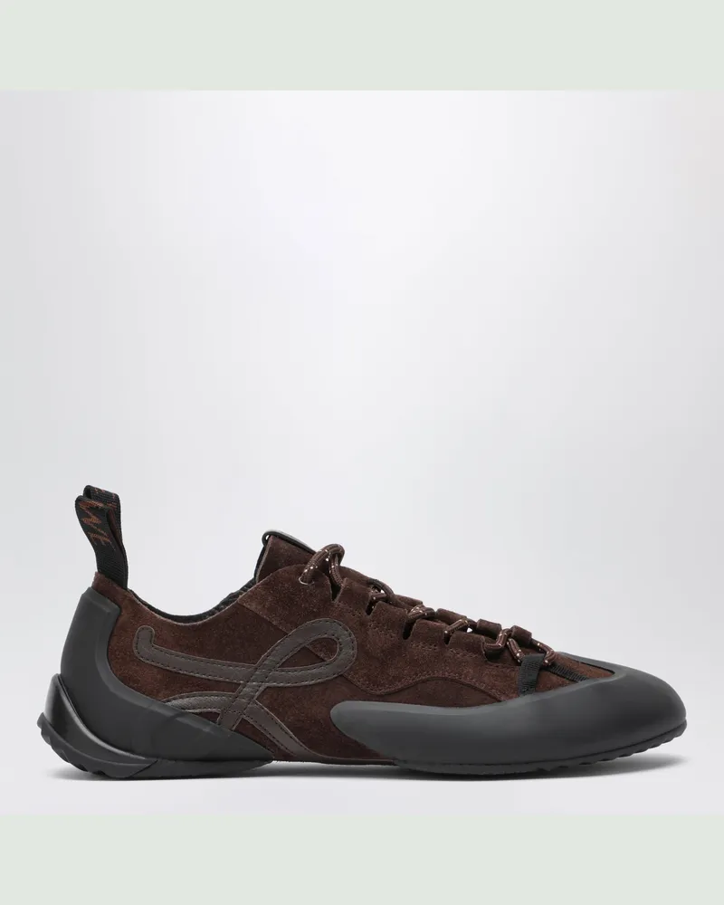 Loewe Grip Sneaker aus Velours-Kalbsleder mit kontrastierenden TPU-Einsätzen Brown
