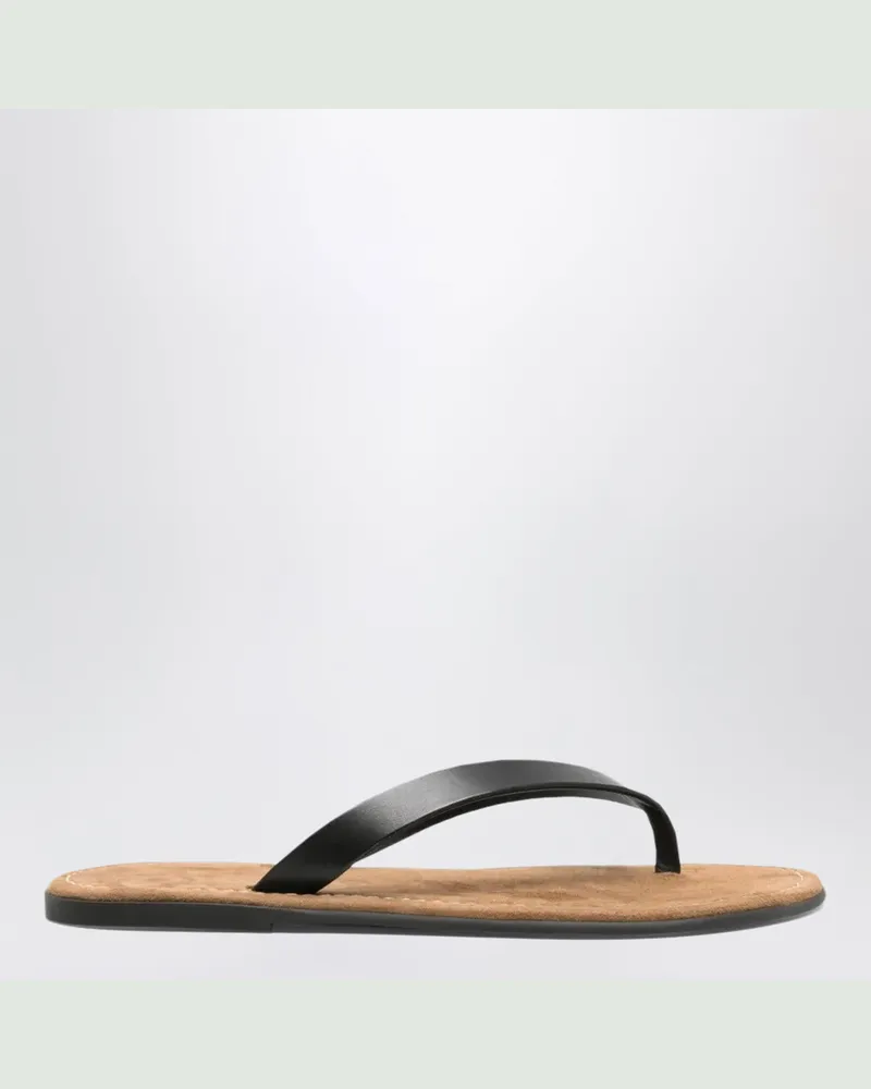 The Row Schwarze Leder-Zehentrenne Black