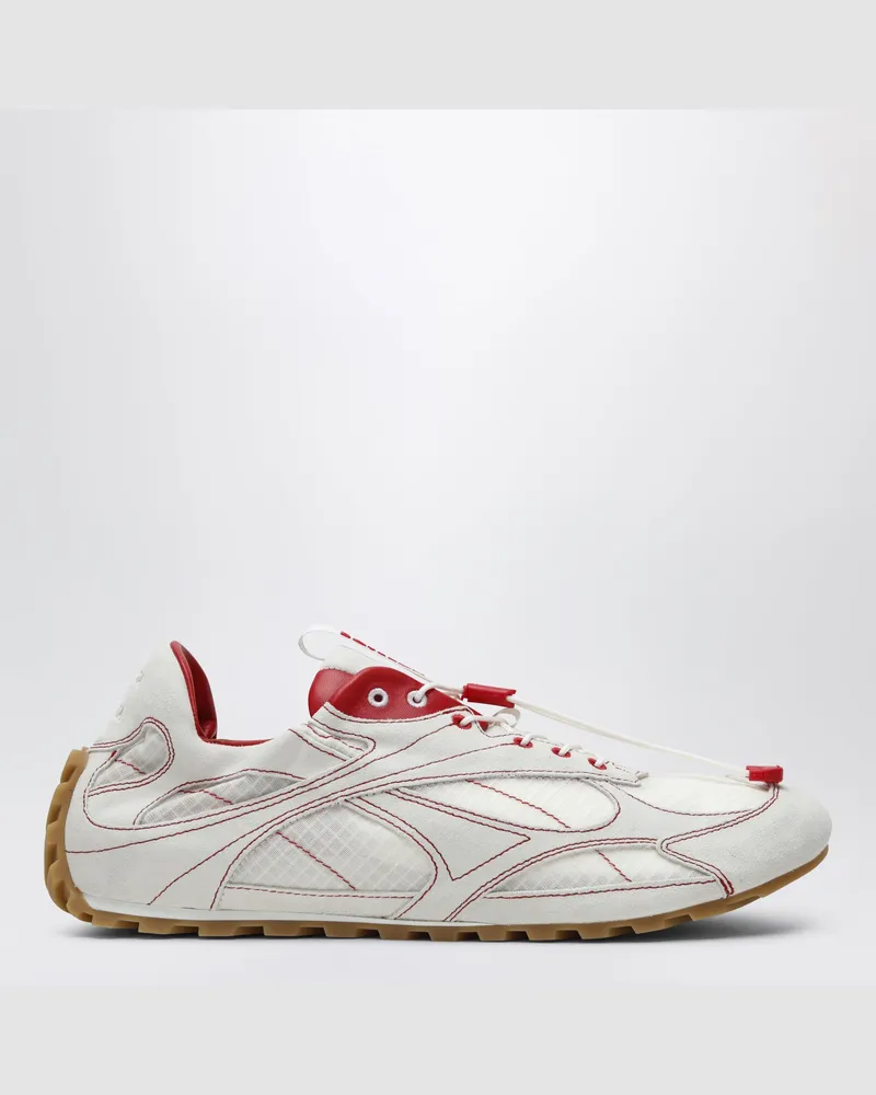 Bottega Veneta Orbit Flash Sneakers aus alabasterfarbenem Veloursleder und Nylon White