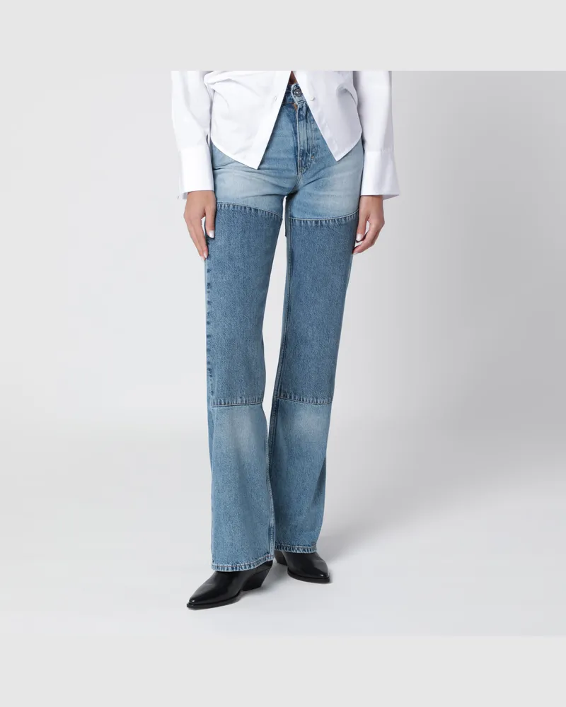 Our Legacy Blaue Jeans mit Patchwork-Einsätzen Light