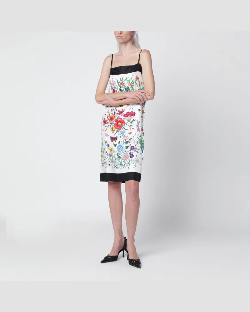 Gucci Kleid mit -Flora-Print aus Seidentwill Multicolor