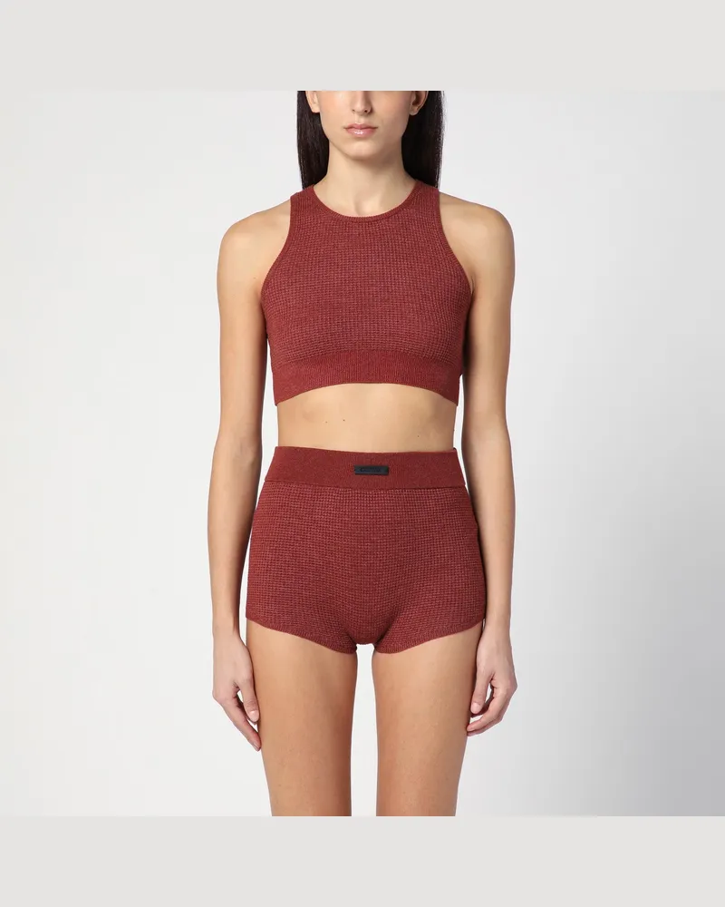 Fear of God Burgunderfarbenes Sport-Tank-Top mit Honeycomb-Struktur Burgundy
