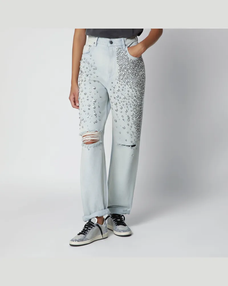 Golden Goose Hellblaue Jeans mit Cabochon-Kristallen Blue