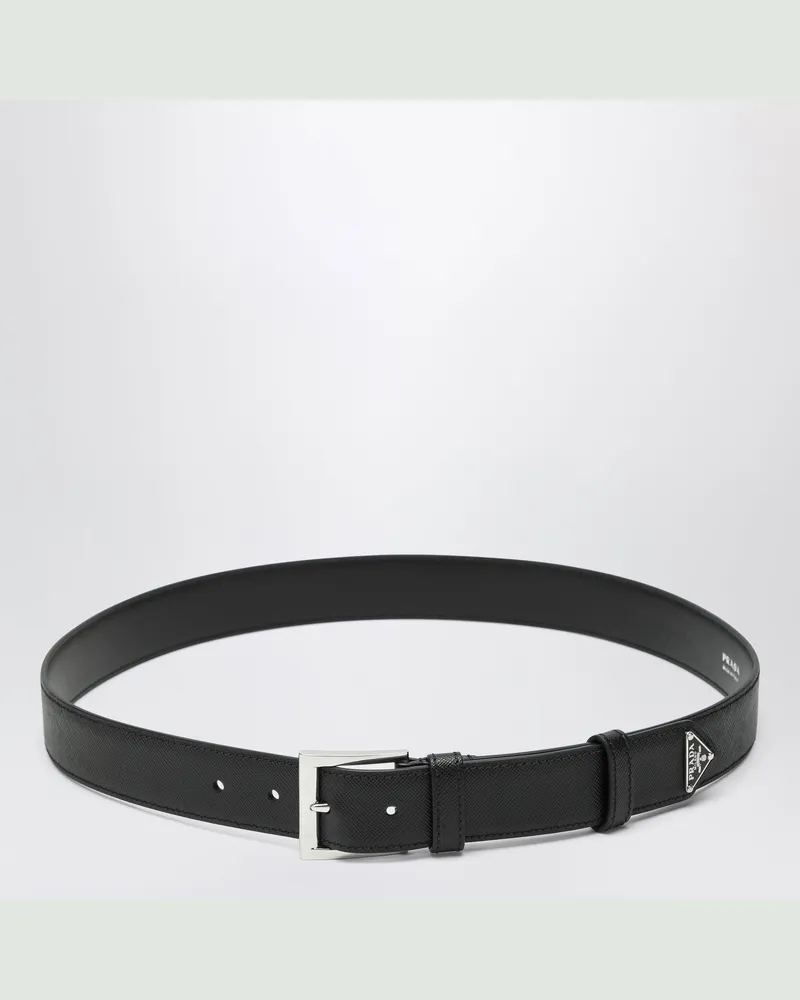 Prada Schwarzer Saffiano-Gürtel Black