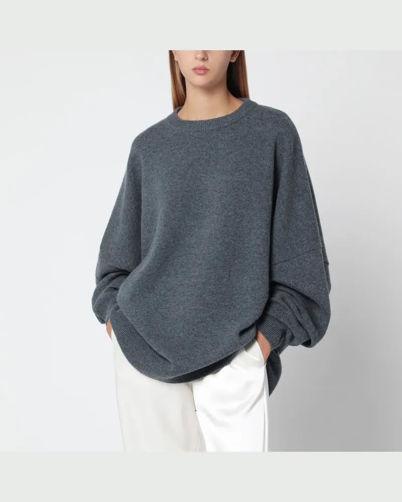 extreme cashmere Grauer Oversize-Pullover aus Kaschmir Grey