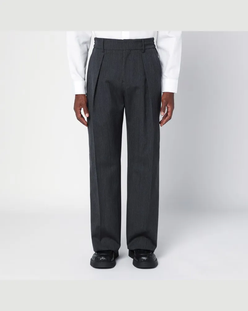 Burberry Graue Hose aus Wolle mit Abnähern Grau