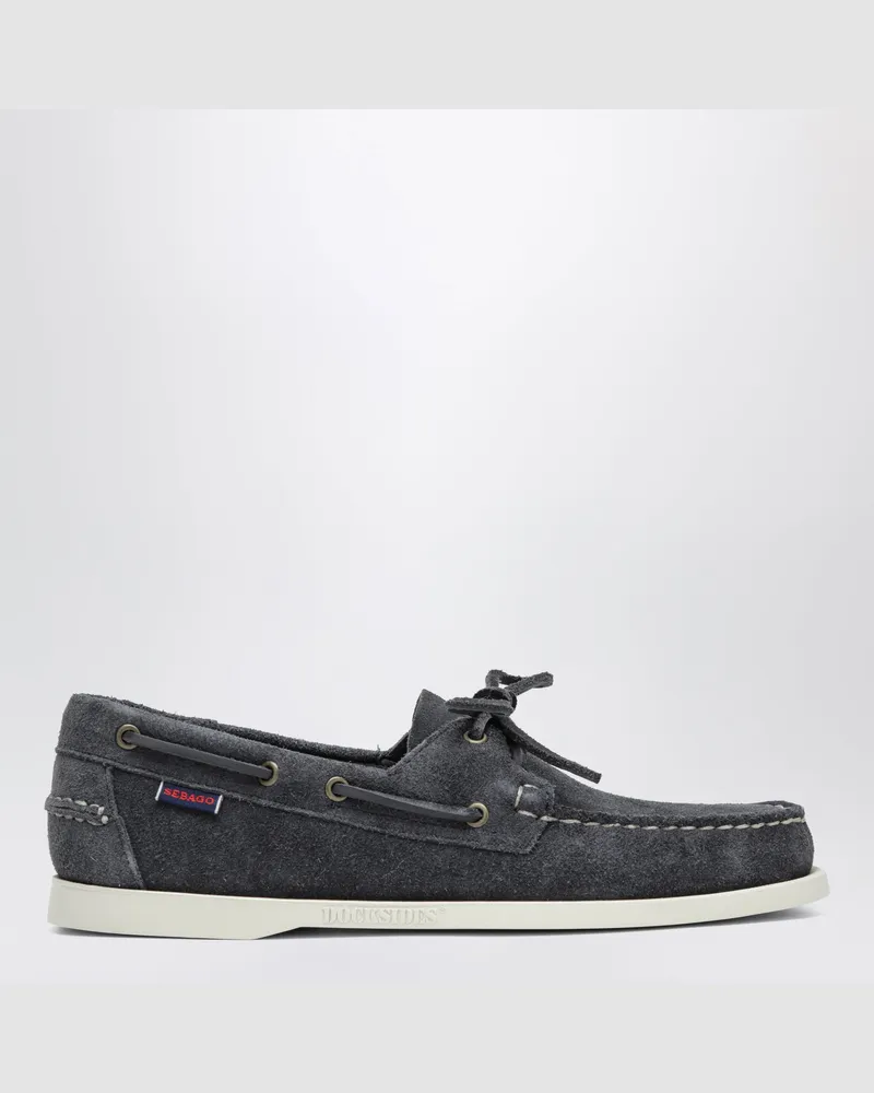 Sebago Portland Flesh Out boat moccasins in suede, blue Blue