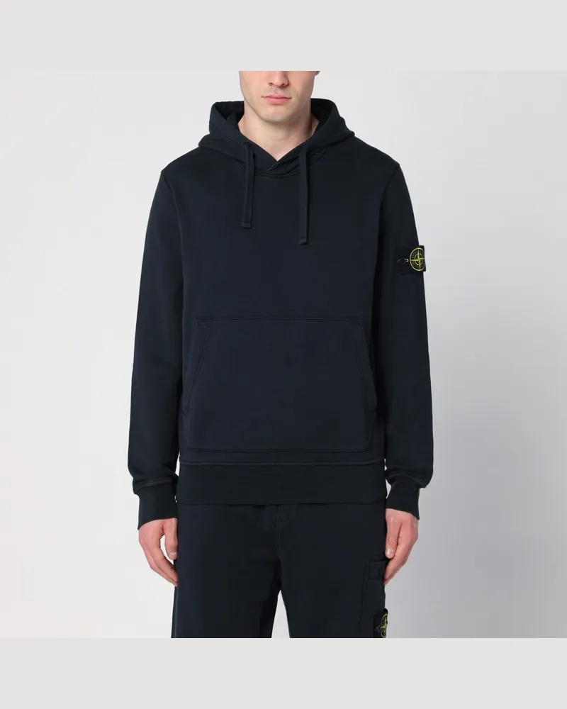 Stone Island Marineblauer Hoodie aus Baumwolle Blau