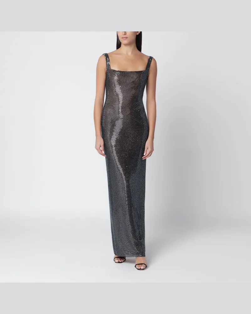 Self-Portrait Graues verziertes langes Kleid Grey