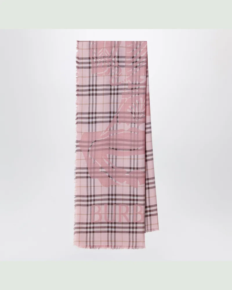 Burberry Großer rosafarbener Check-Schal mit EKD Pink
