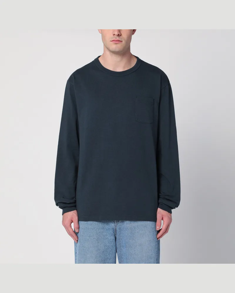 Champion Marineblaues langärmeliges T-Shirt Blue